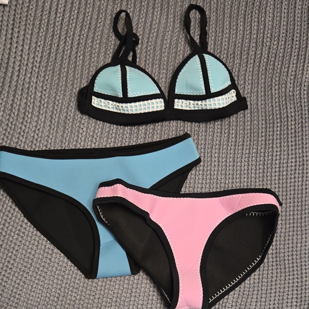 Neoprene Colorblock Bikini Set